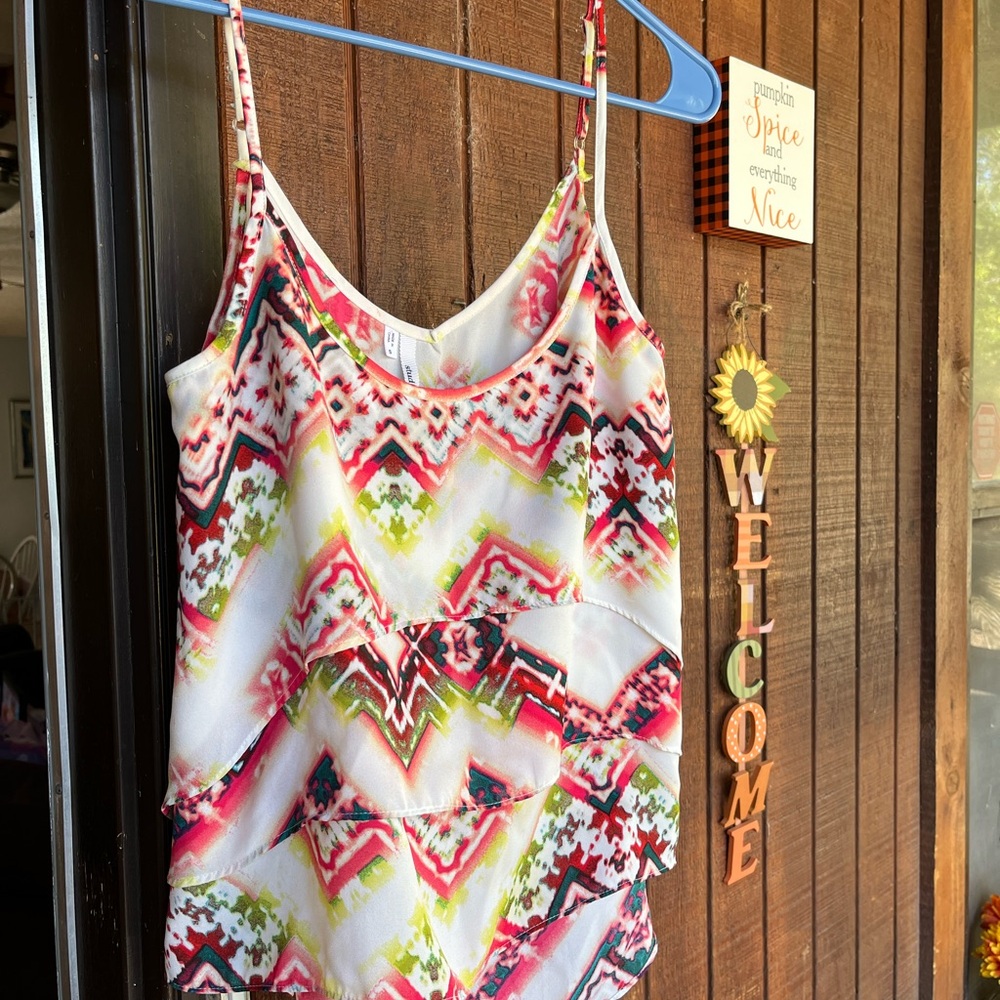 Colorful Chevron Patterned Women's Top